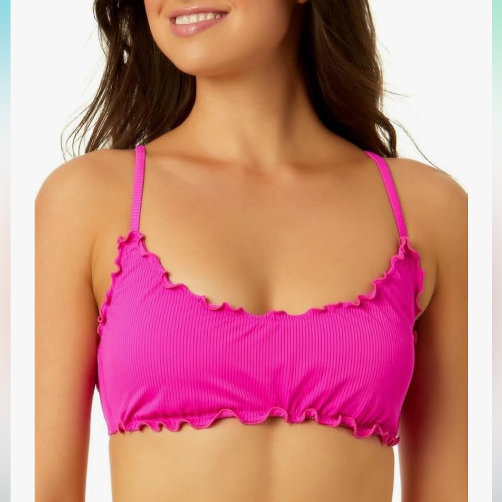 Salt & Cove XL Bikini Swim Top Pink Ruffled Padded NWT JR XL - Womens L